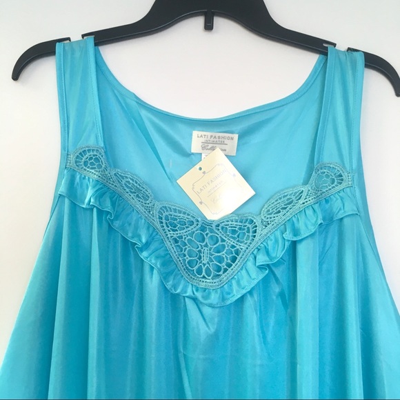 2X, Aqua Dolly Nightgown - Picture 2 of 5